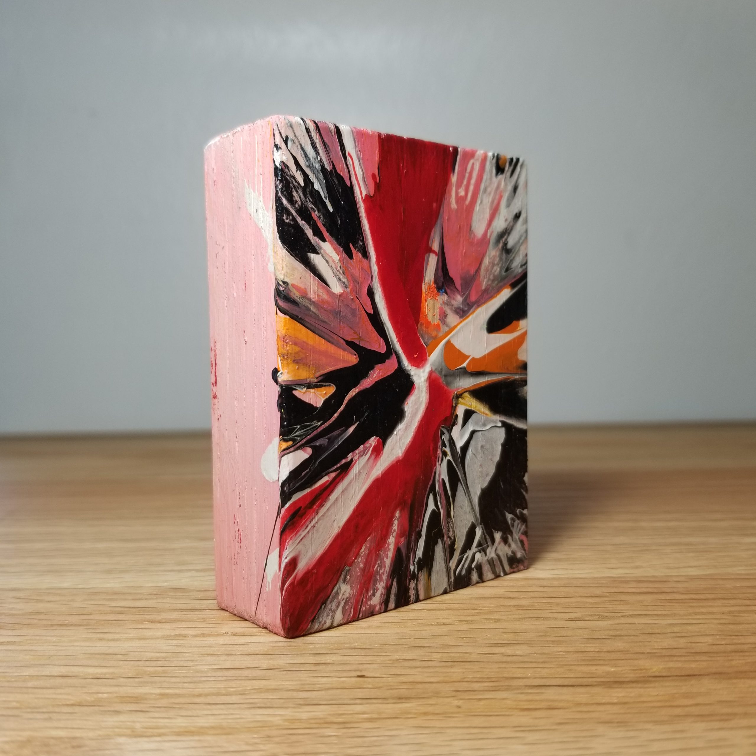 Kinetic Weather - 3.5"x2.5" - Velocity Spin Art Series - Freestanding Original Painting - Image 5