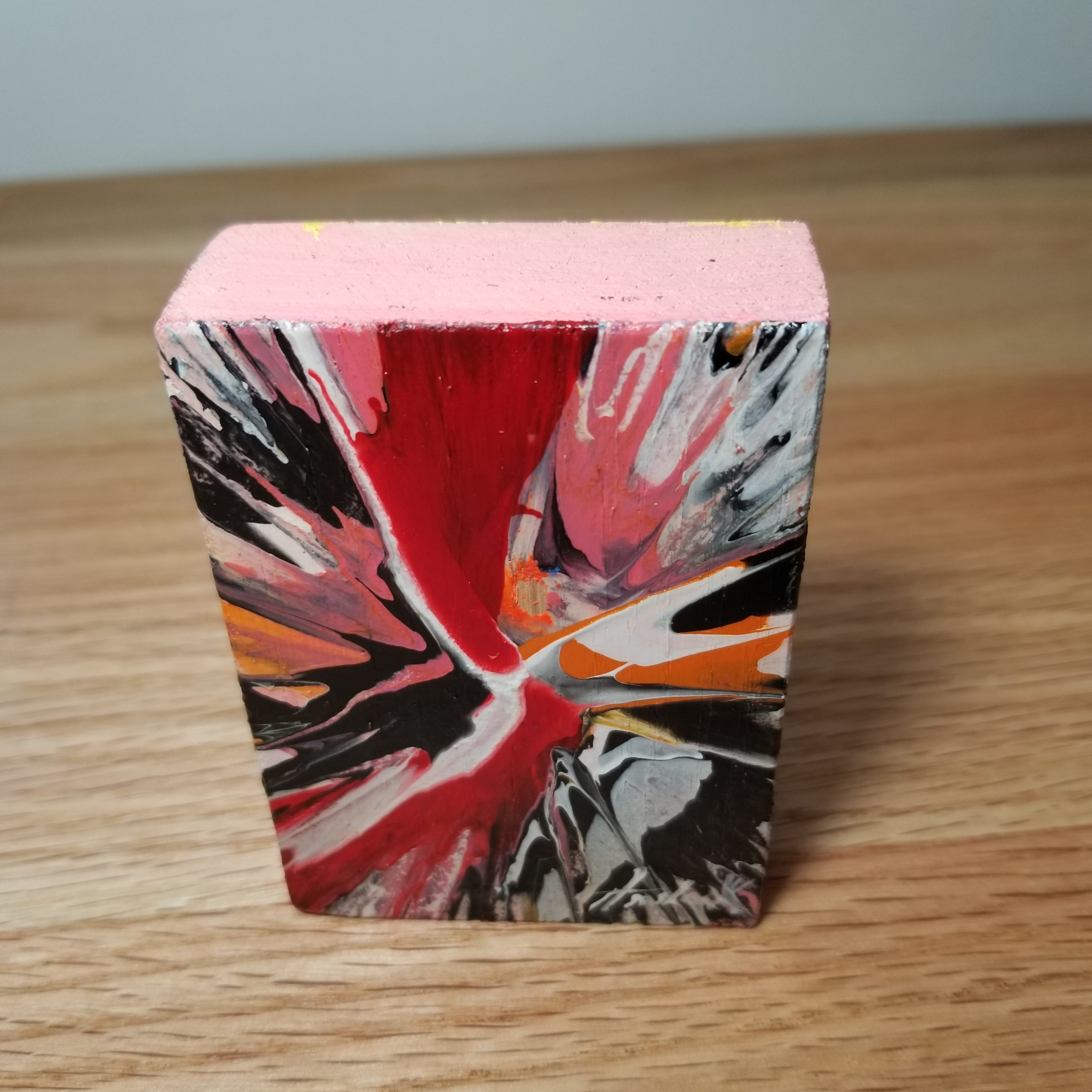 Kinetic Weather - 3.5"x2.5" - Velocity Spin Art Series - Freestanding Original Painting - Image 6
