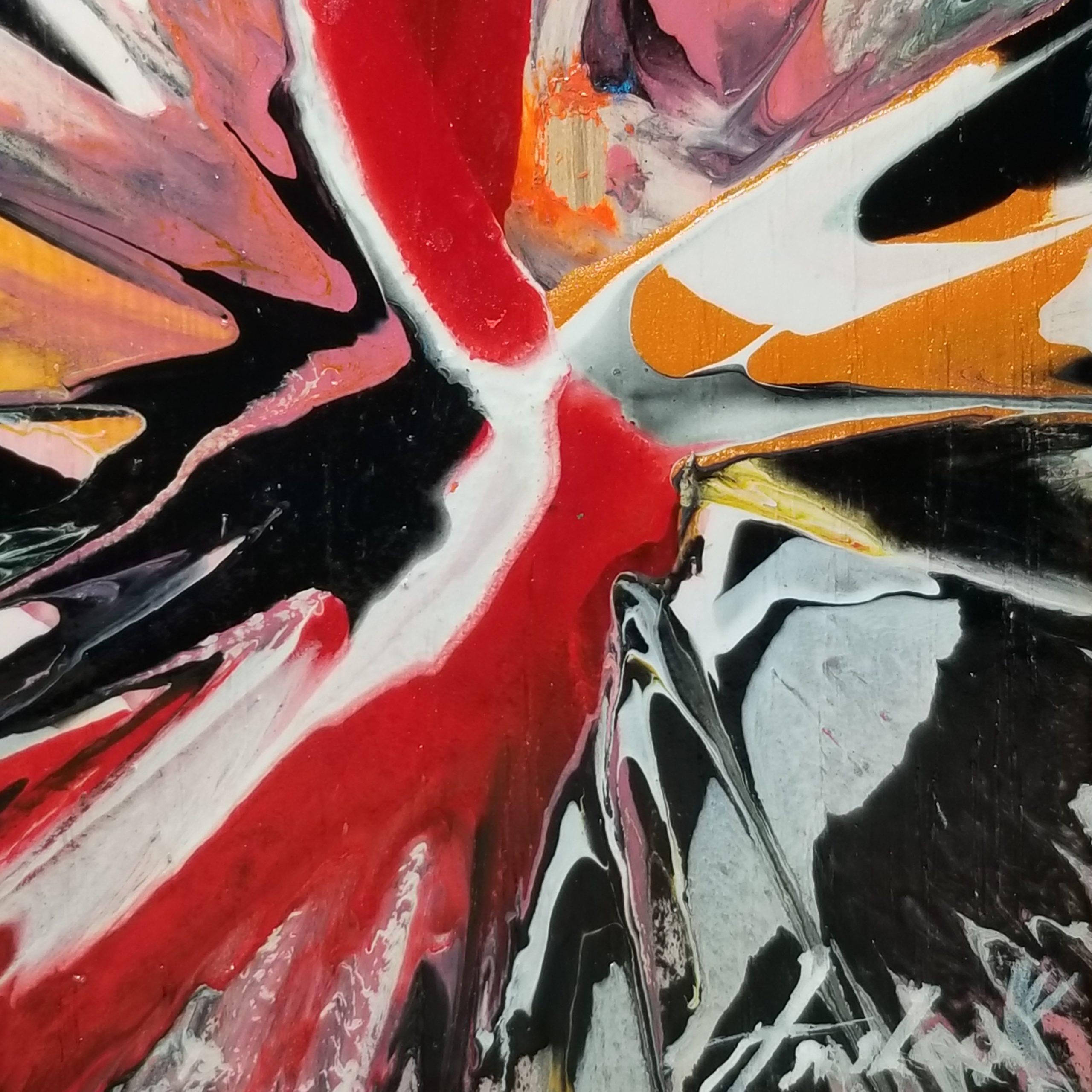 Kinetic Weather - 3.5"x2.5" - Velocity Spin Art Series - Freestanding Original Painting - Image 7