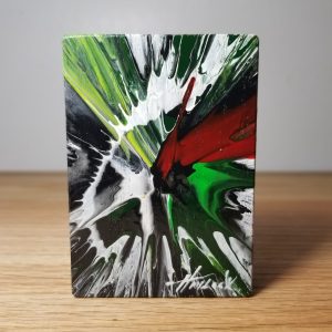 Spectral Synapse - 3.5"x2.5" - Velocity Spin Art Series - Freestanding Original Painting