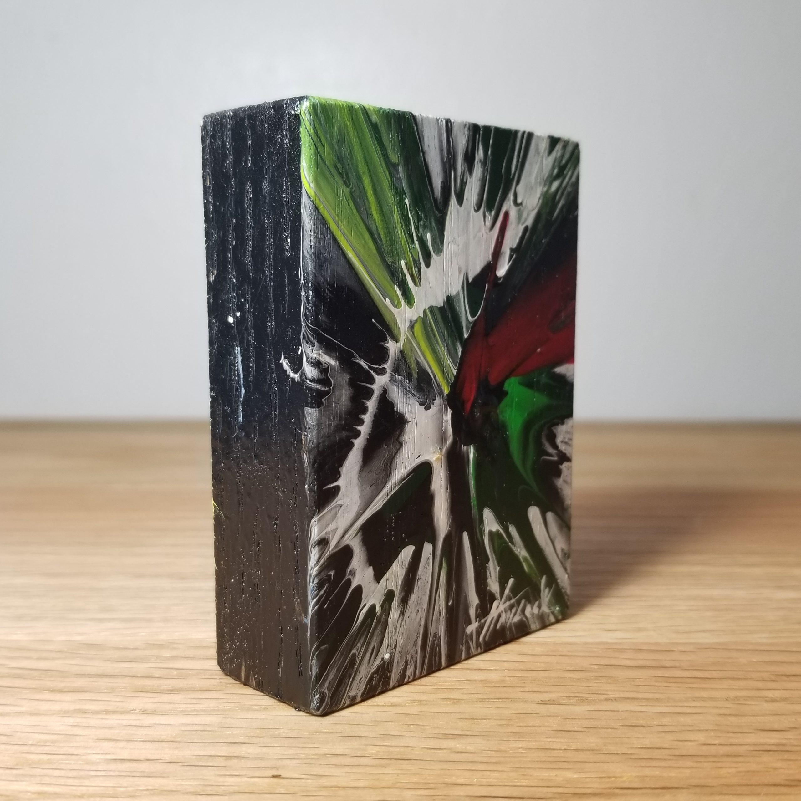 Spectral Synapse - 3.5"x2.5" - Velocity Spin Art Series - Freestanding Original Painting - Image 3