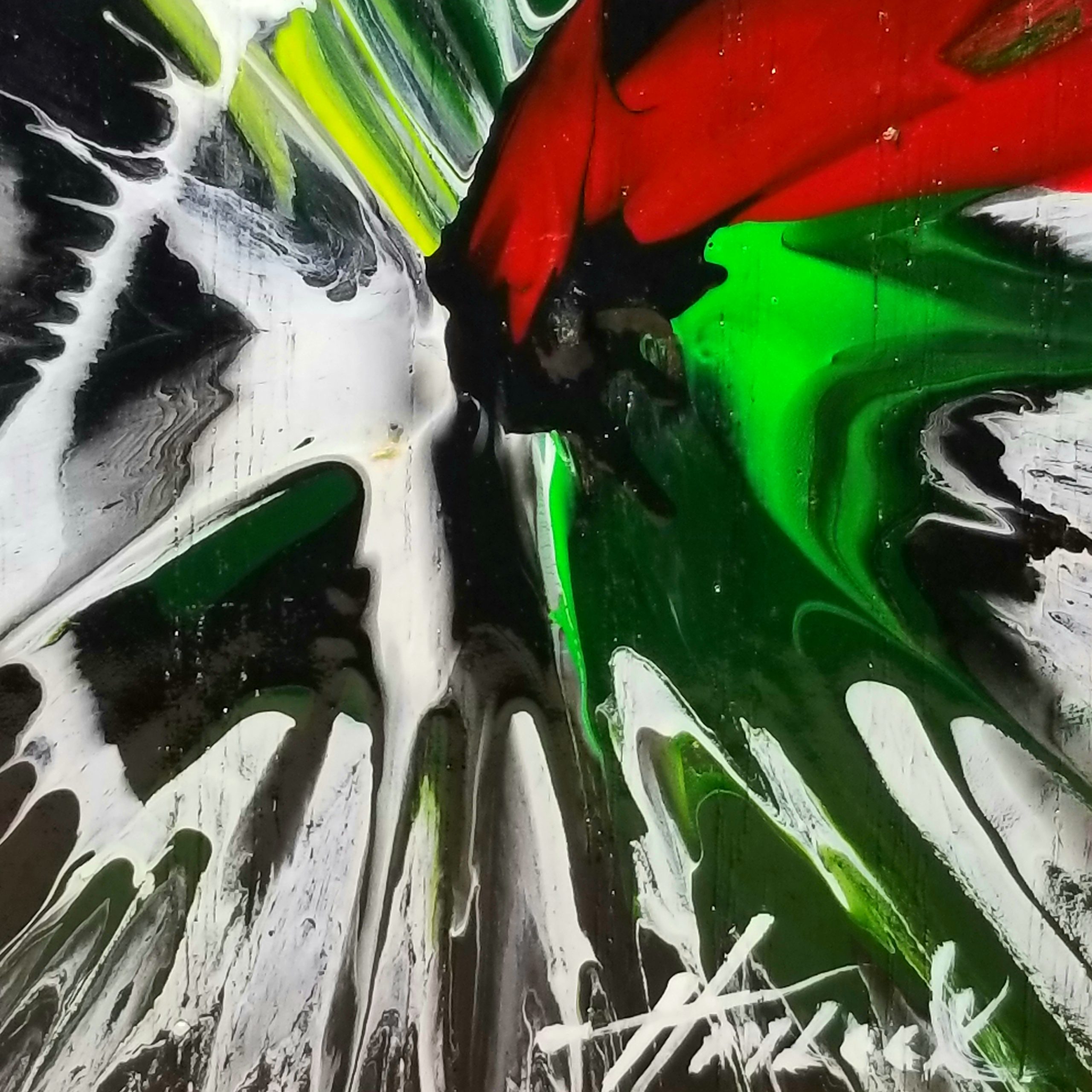 Spectral Synapse - 3.5"x2.5" - Velocity Spin Art Series - Freestanding Original Painting - Image 6