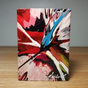 Static Friction - 3.5"x2.5" - Velocity Spin Art Series - Freestanding Original Painting