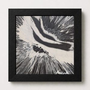 Apocalypse Discharge - 6"x6" - Velocity Spin Art Series - Original Painting - Framed