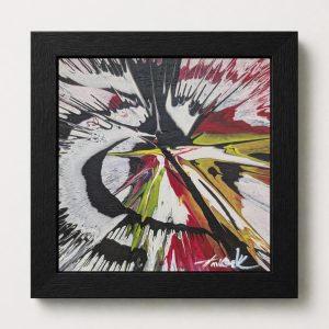 Bauhaus Beatdown - 6"x6" - Velocity Spin Art Series - Original Painting - Framed