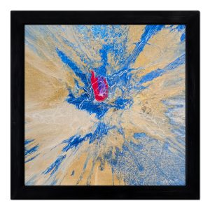 Beach Sprawl - 12"x12" - Velocity Spin Art Series - Original Painting - Framed
