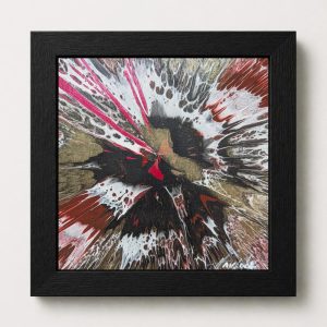 Blood And Money - 6"x6" - Velocity Spin Art Series - Original Painting - Framed