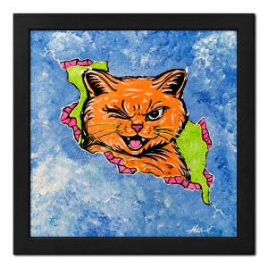 Flirting With Trouble - Cat in a Crack - Original Painting - Joey & Rhonda Havlock Collaboration