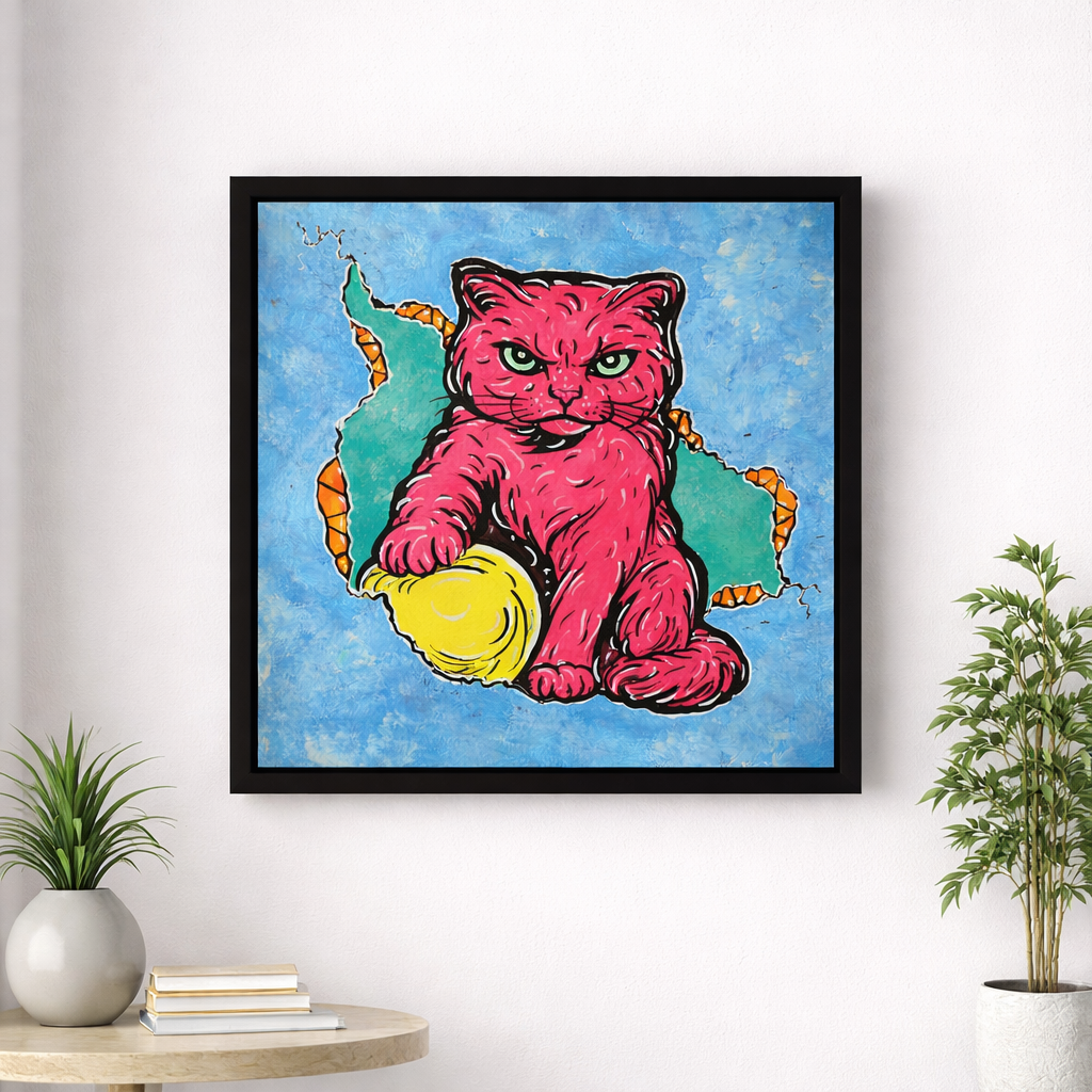 I Sit, Therefore I Rule - Cat in a Crack - Original Painting - Joey & Rhonda Havlock Collaboration - Image 3