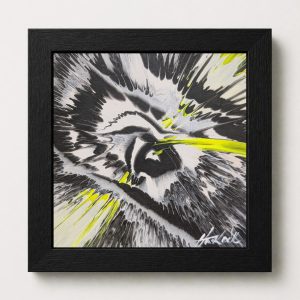Cataclysm Bloom - 6"x6" - Velocity Spin Art Series - Original Painting - Framed