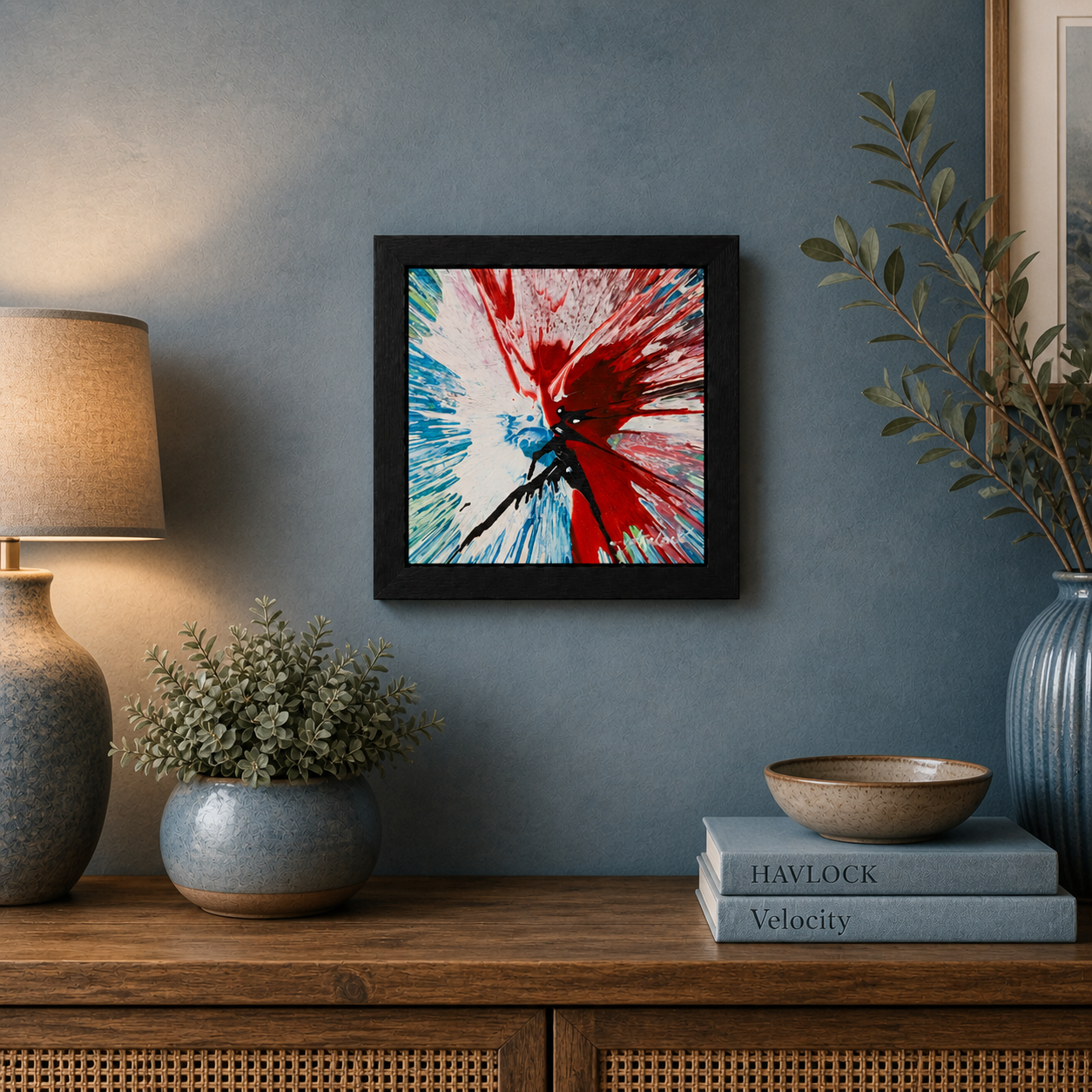 Dance Of Implosion - 6"x6" - Velocity Spin Art Series - Original Painting - Framed - Image 3