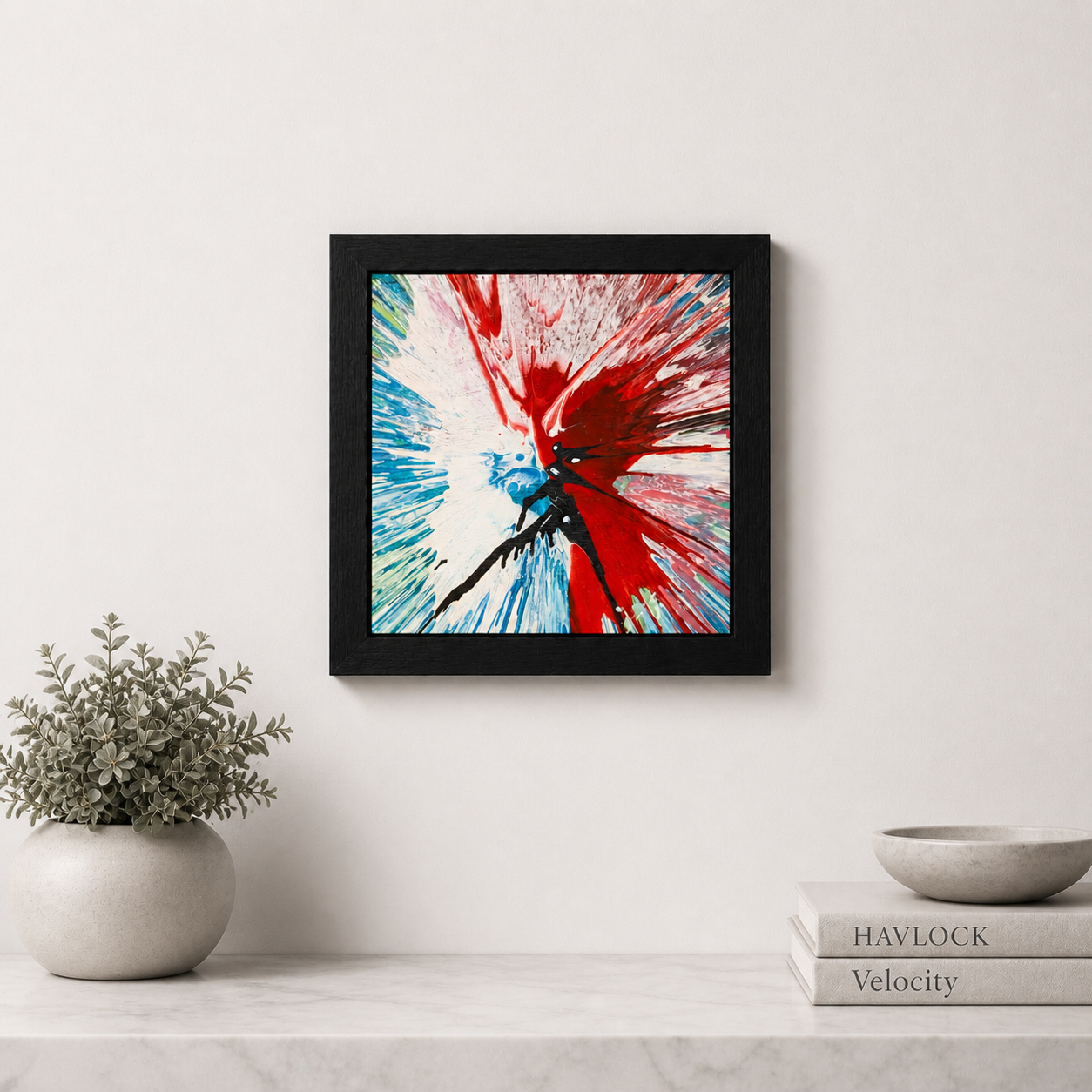 Dance Of Implosion - 6"x6" - Velocity Spin Art Series - Original Painting - Framed - Image 4