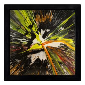 Detonation Field - 12"x12" - Velocity Spin Art Series - Original Painting - Framed
