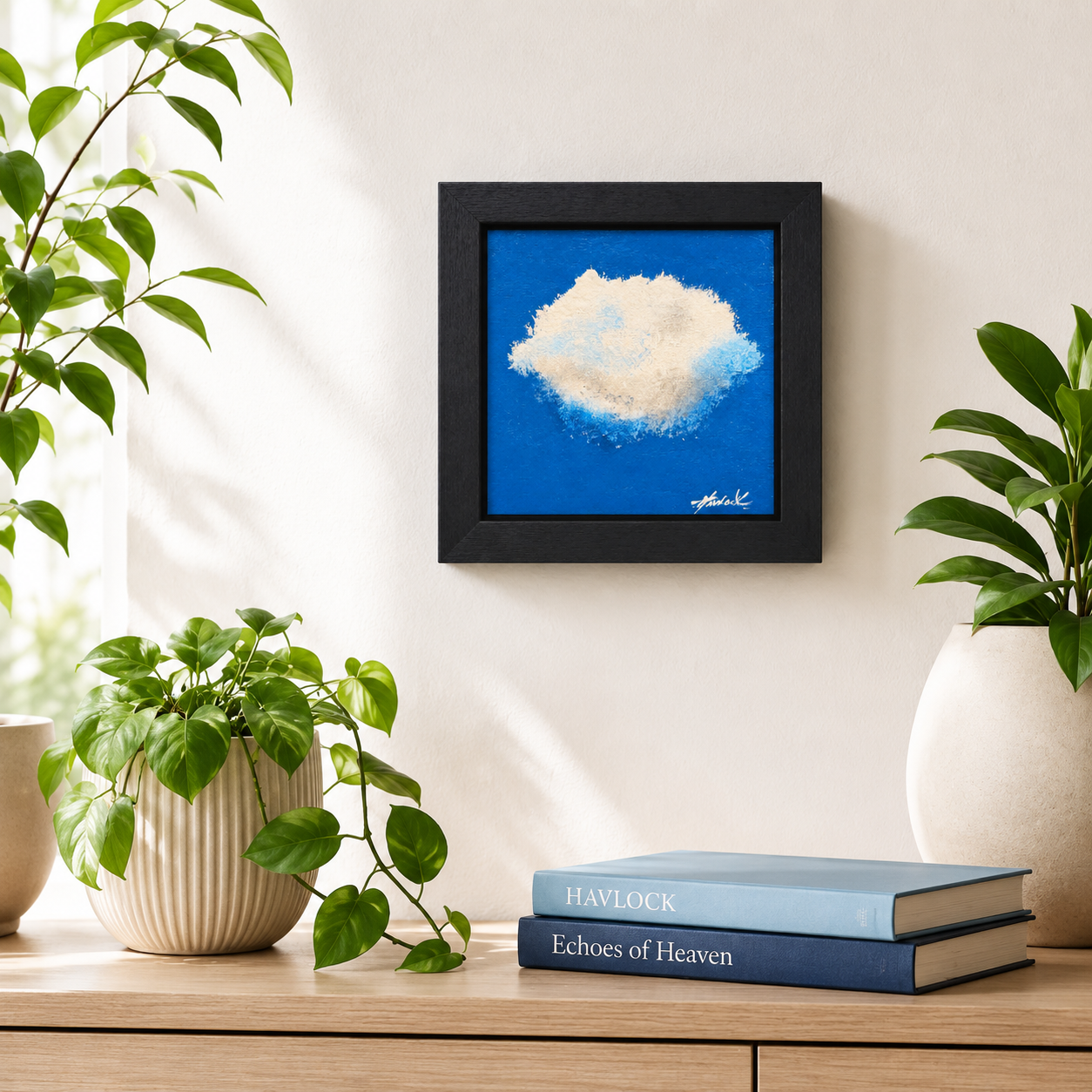 First Drift - 6"x6" - Echoes of Heaven Series - Original Painting - Framed - Image 4