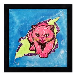 Sneaky Sam Stalking - Cat in a Crack - Original Painting - Joey & Rhonda Havlock Collaboration