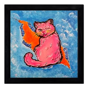 Well Hello Kitty Kitty - Cat in a Crack - Original Painting - Joey & Rhonda Havlock Collaboration
