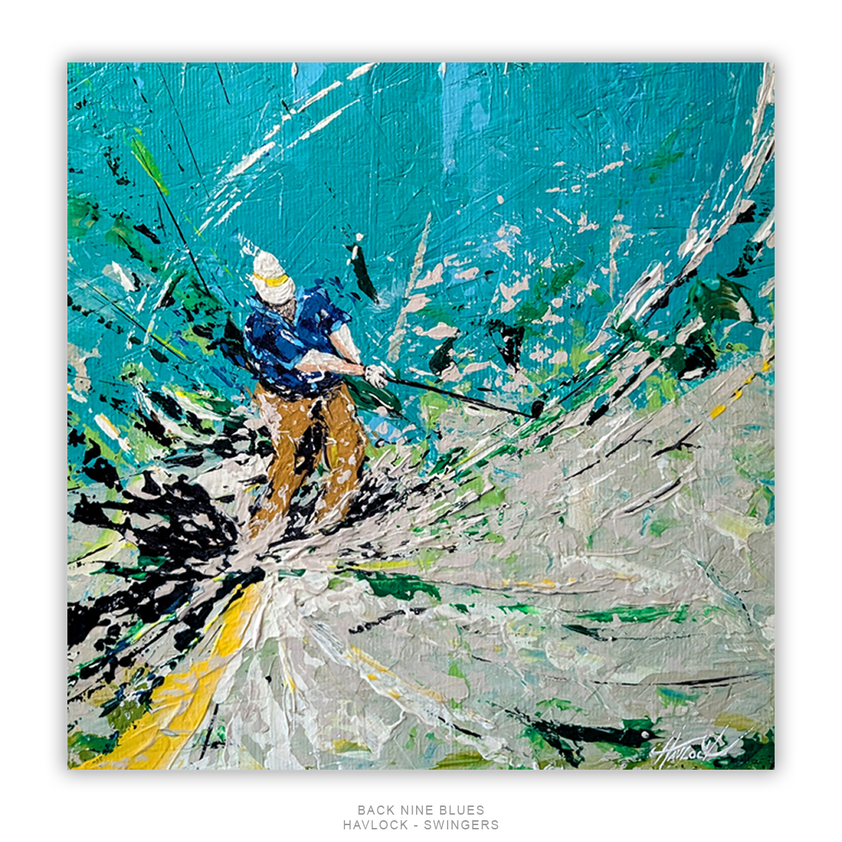 BACK NINE BLUES Original Painting – SWINGERS Impressionist Golf Series - Image 4