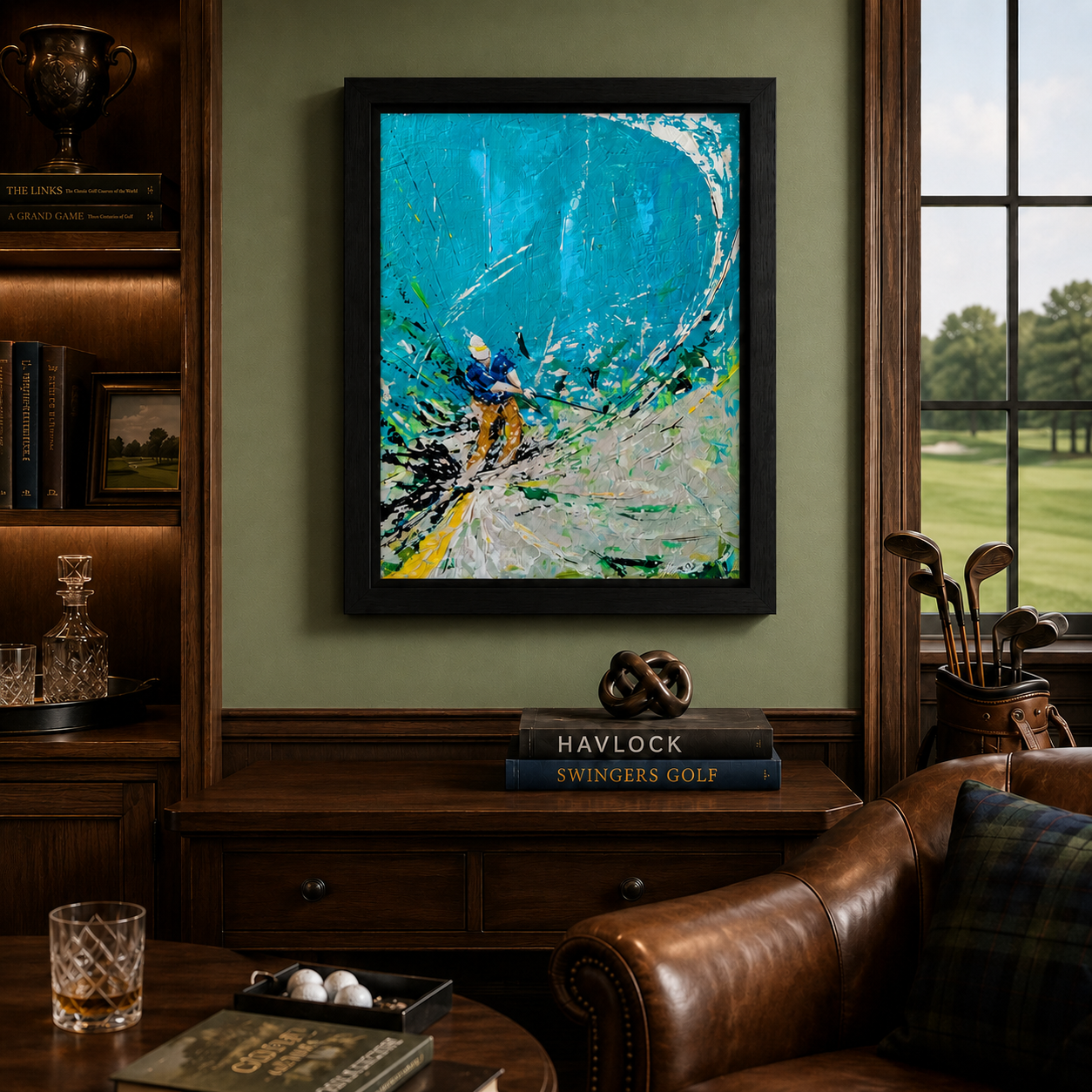 BACK NINE BLUES Original Painting – SWINGERS Impressionist Golf Series - Image 5