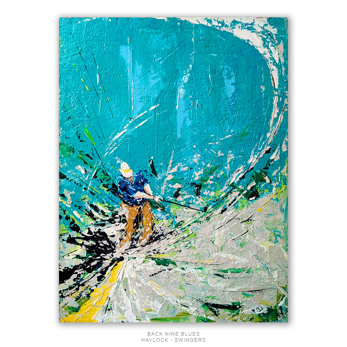 BACK NINE BLUES Original Painting – SWINGERS Impressionist Golf Series - Image 3