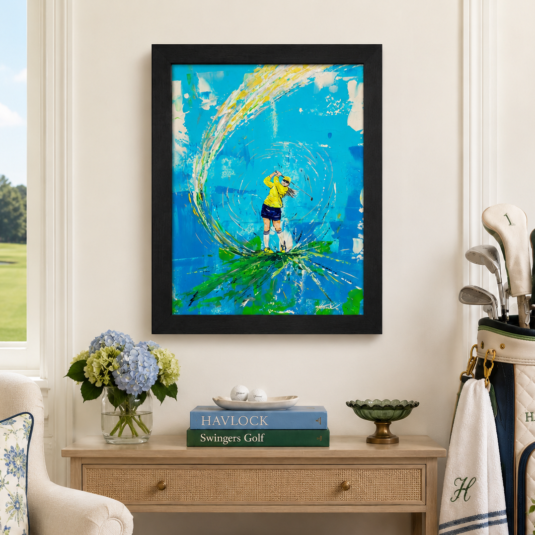INTO THE MYSTIC Original Painting – SWINGERS Impressionist Golf Series
