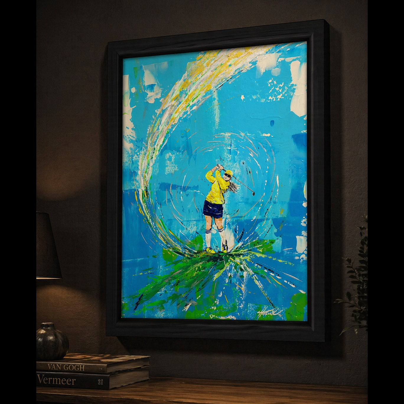 INTO THE MYSTIC Original Painting – SWINGERS Impressionist Golf Series - Image 6
