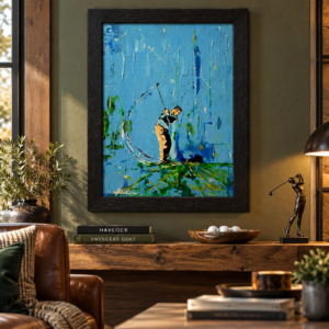 KISS THE PIN Original Painting – SWINGERS Impressionist Golf Series