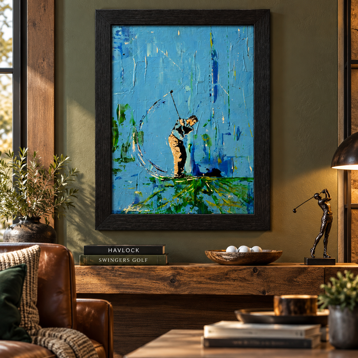 KISS THE PIN Original Painting – SWINGERS Impressionist Golf Series