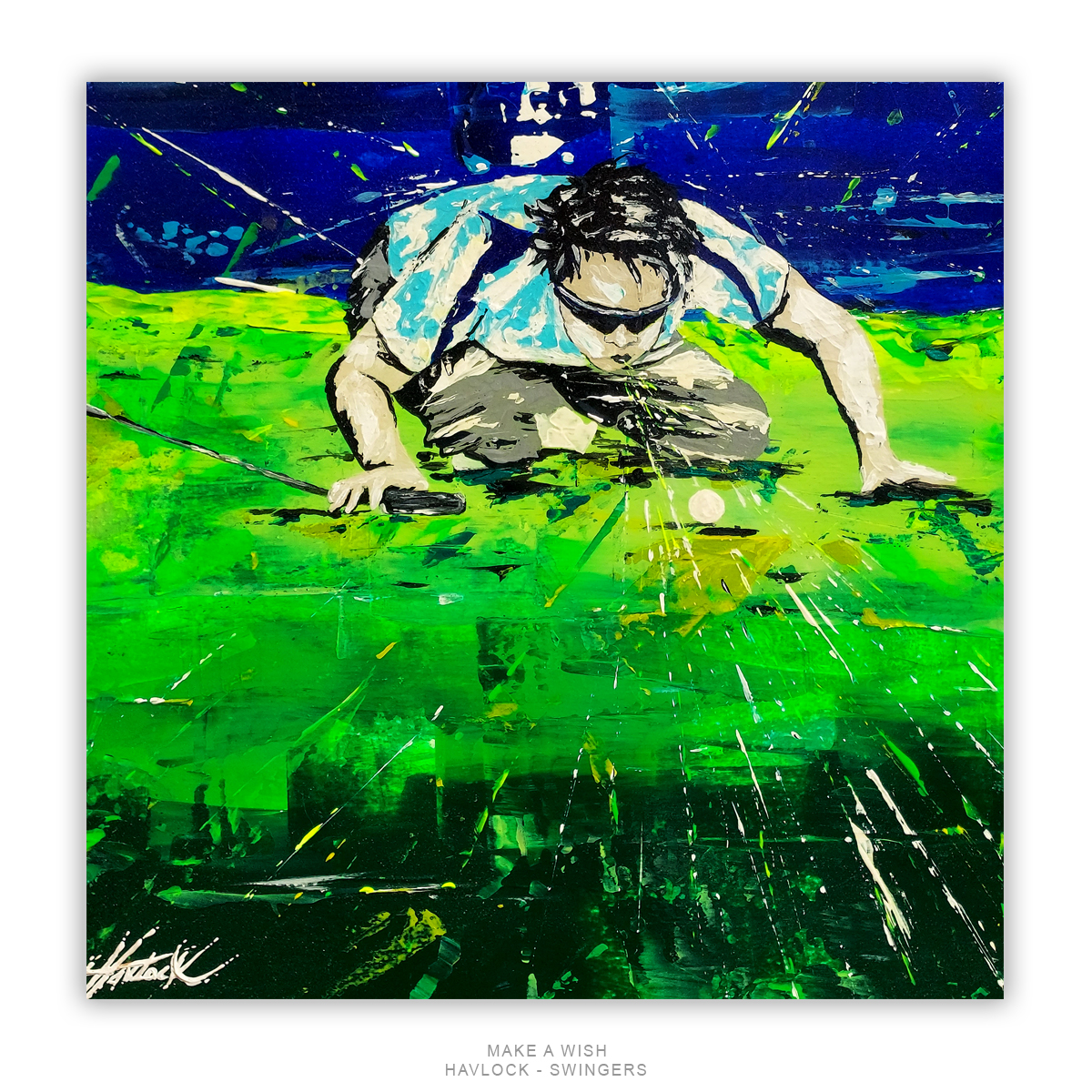 MAKE A WISH Original Painting – SWINGERS Impressionist Golf Series - Image 4
