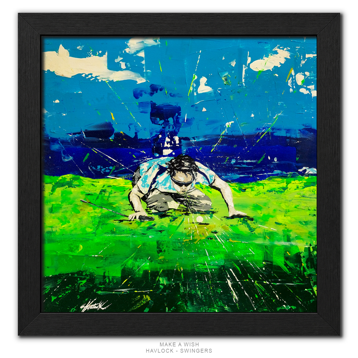 MAKE A WISH Original Painting – SWINGERS Impressionist Golf Series - Image 2