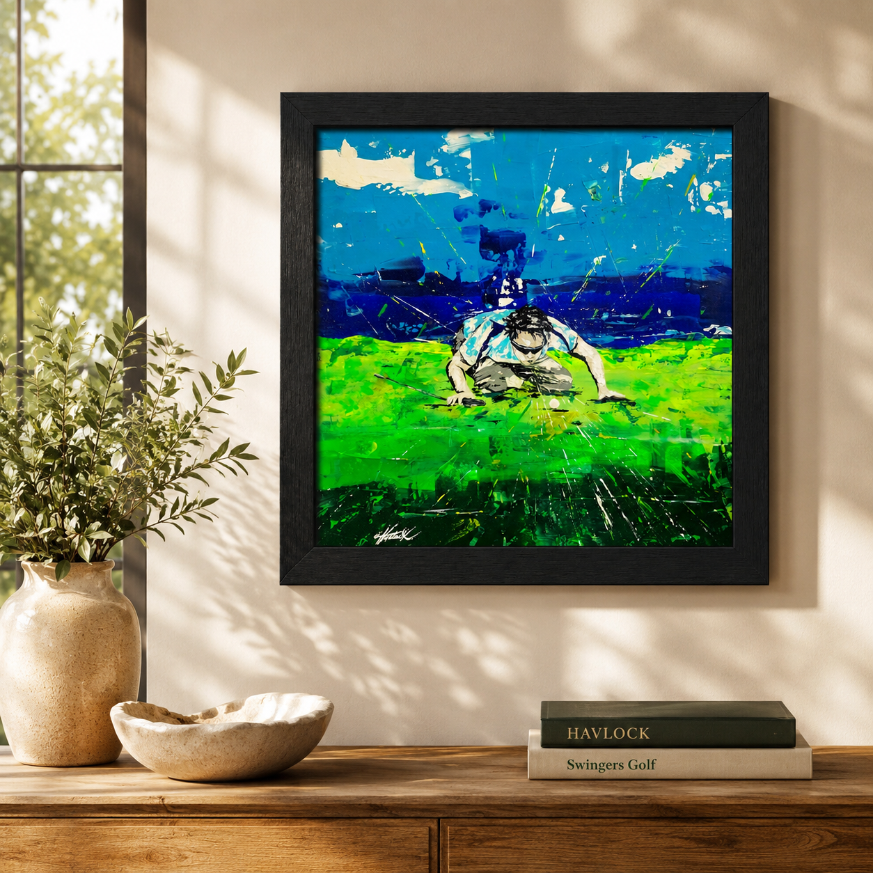 MAKE A WISH Original Painting – SWINGERS Impressionist Golf Series - Image 5