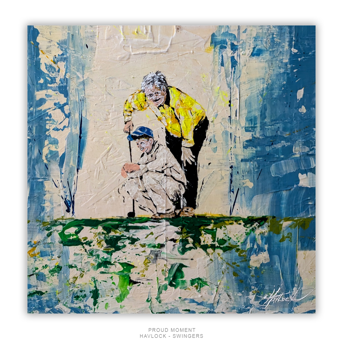 PROUD MOMENT Original Painting – SWINGERS Impressionist Golf Series - Image 4