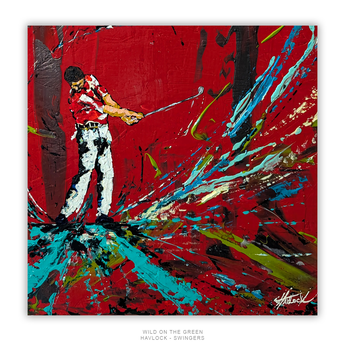 WILD ON THE GREEN Original Painting – SWINGERS Impressionist Golf Series - Image 4