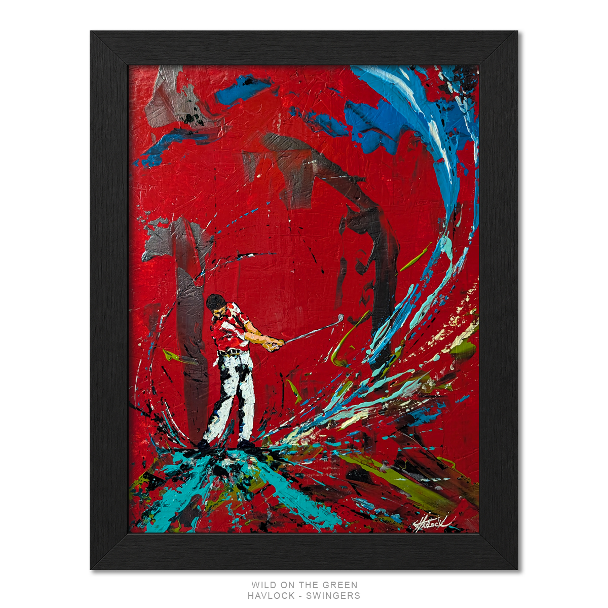 WILD ON THE GREEN Original Painting – SWINGERS Impressionist Golf Series - Image 2