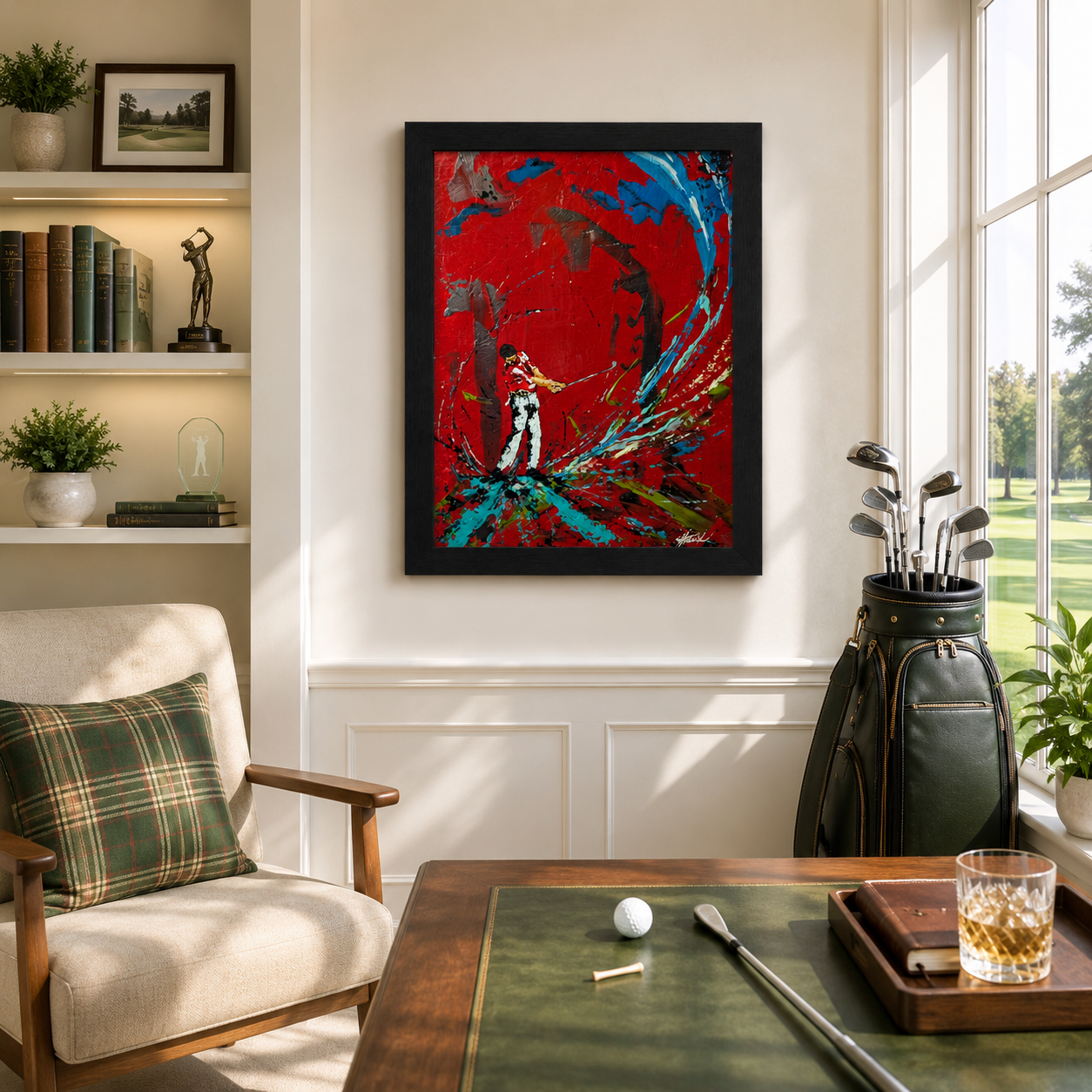 WILD ON THE GREEN Original Painting – SWINGERS Impressionist Golf Series - Image 5