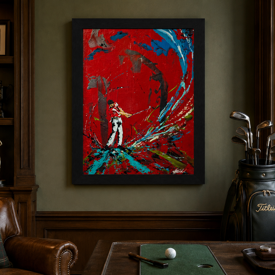 WILD ON THE GREEN Original Painting – SWINGERS Impressionist Golf Series