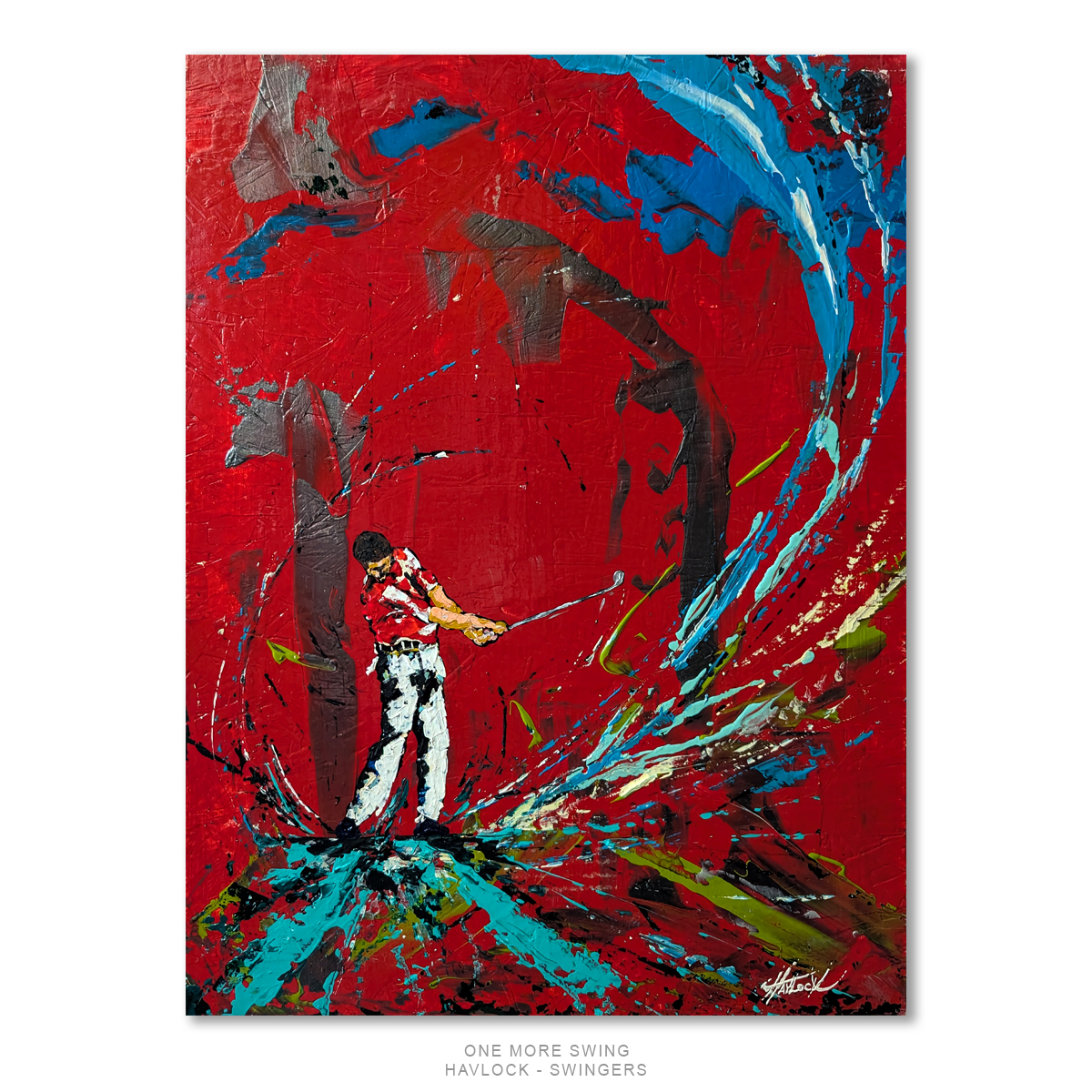 WILD ON THE GREEN Original Painting – SWINGERS Impressionist Golf Series - Image 3