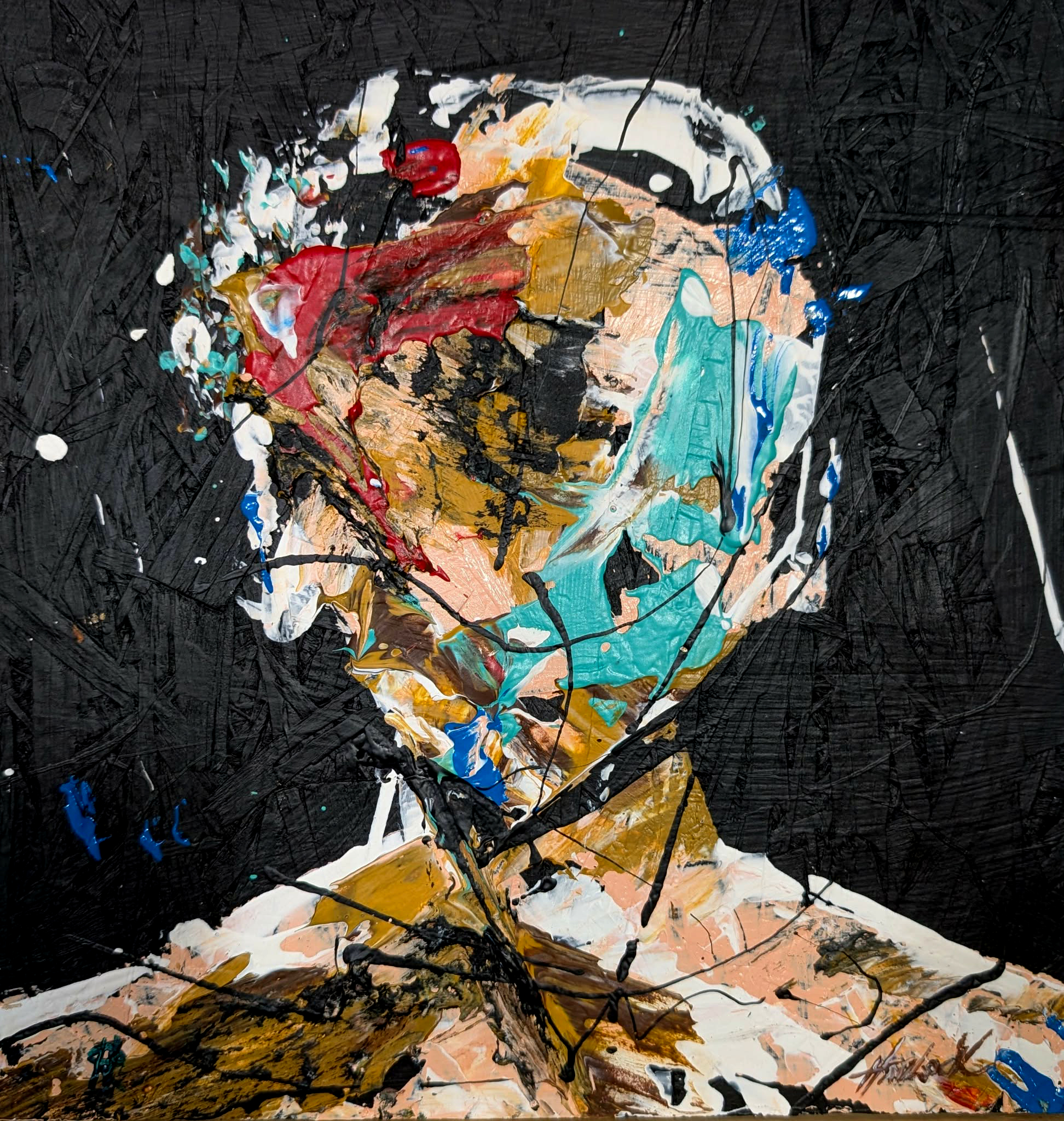 Cognitive Recomposition – Original Painting – Joey & Rhonda Havlock collaboration – Under Pressure series - Image 3