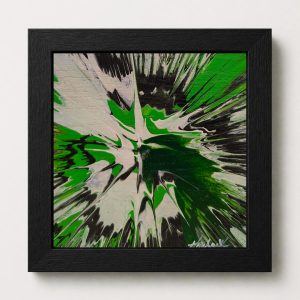 Hulk Convergence - 6"x6" - Velocity Spin Art Series - Original Painting - Framed