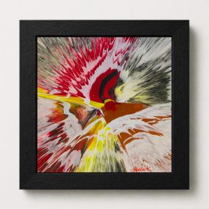 Ice Cream Sundae - 6"x6" - Velocity Spin Art Series - Original Painting - Framed