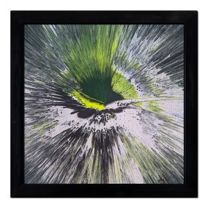 Ignited Rupture - 12"x12" - Velocity Spin Art Series - Original Painting - Framed