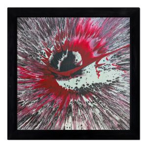 Inertia Rose - 12"x12" - Velocity Spin Art Series - Original Painting - Framed