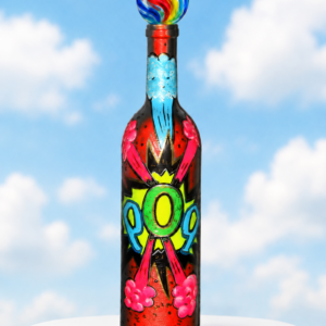 POP Bottle 123 - POPADEMIC - Painted Glass Bottle