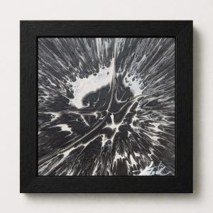 Rapture Rupture - 6"x6" - Velocity Spin Art Series - Original Painting - Framed