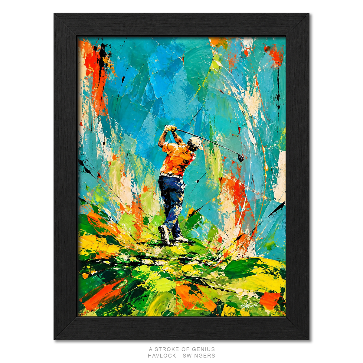 A STROKE OF GENIUS Original Painting – SWINGERS Impressionist Golf Series - Image 2