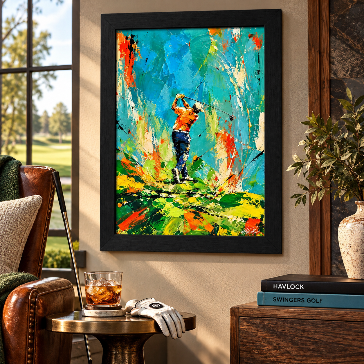 A STROKE OF GENIUS Original Painting – SWINGERS Impressionist Golf Series