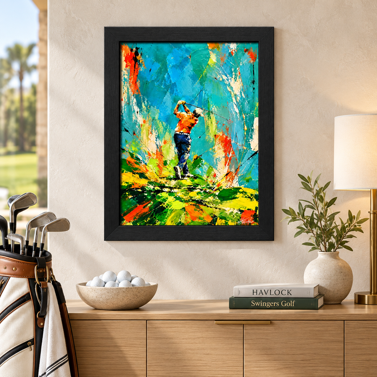A STROKE OF GENIUS Original Painting – SWINGERS Impressionist Golf Series - Image 6