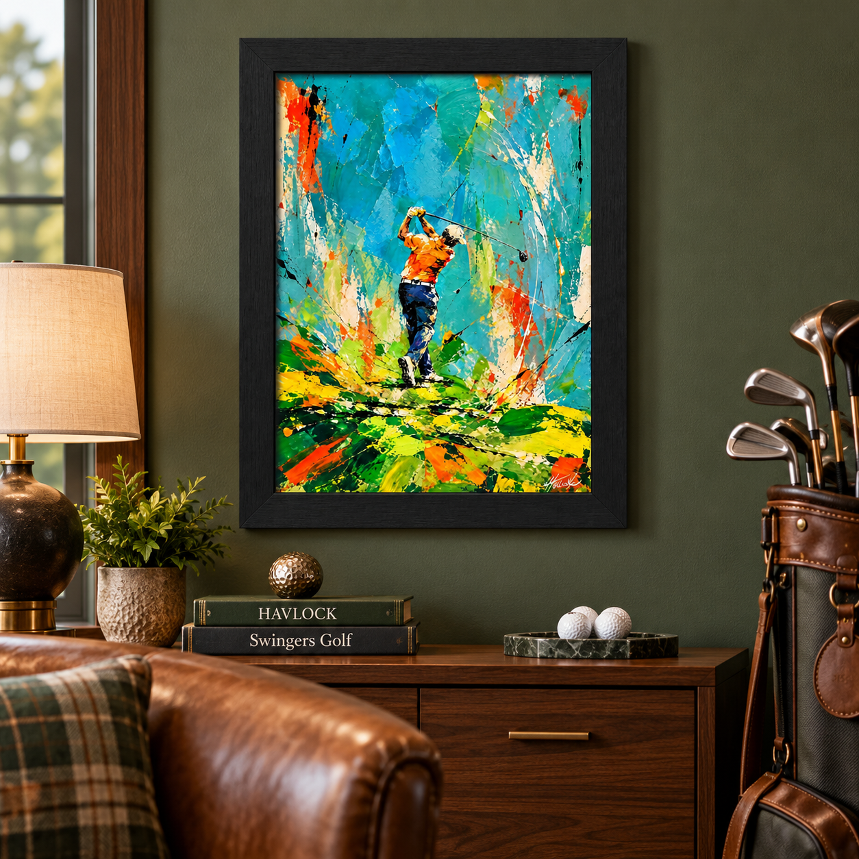 A STROKE OF GENIUS Original Painting – SWINGERS Impressionist Golf Series - Image 3
