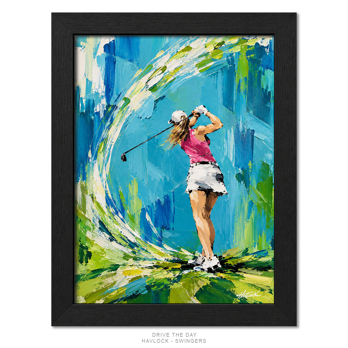 DRIVE THE DAY Original Painting – SWINGERS Impressionist Golf Series - Image 2