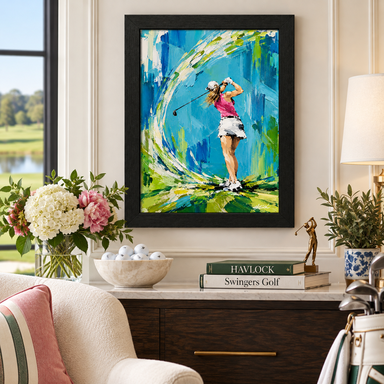 DRIVE THE DAY Original Painting – SWINGERS Impressionist Golf Series