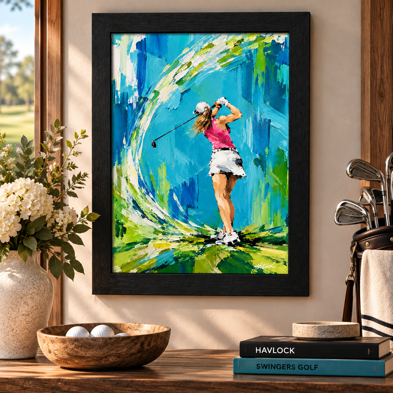 DRIVE THE DAY Original Painting – SWINGERS Impressionist Golf Series - Image 3